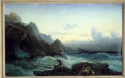 Depois da tempestade. Pintura de François Pierre Barry (1813-1905)