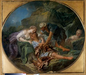 Amintas (ou Amyntas) volta à vida nos braços de Sylvie O neto do deus Pan volta para ele nos braços de Sylvie, por quem está apaixonado". Pintura de François Boucher (1703-1770). 1756. Dim. 1,20 x 1,36 m Tours, Musee des Beaux Arts