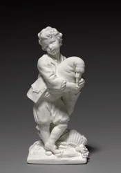 Figura do tocador de gaita de foles, fabricada pela Vincennes Factory, modelada por Pierre Blondeau, 1748-1752