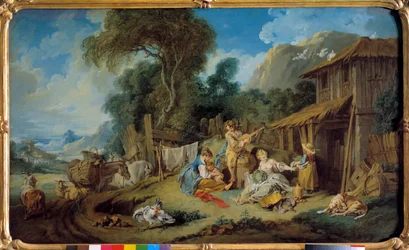 O Resto da Pintura Agrícola de François Boucher (1703-1770) 1734 Coleção particular
