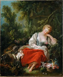 A pastora sonhadora (pintura sobre tela)