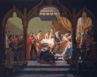 Henri IV (1553-1610) Recebendo os Atributos da Monarquia dos Agonizantes Henri III (1551-1589) 1814