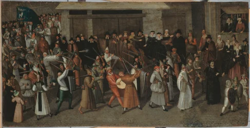 Procissão da Liga sobre a Ilha da Cidade, à saída de Notre-Dame, ca. 1590 (óleo sobre cobre)