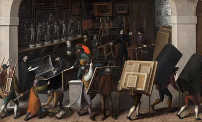O confisco do conteúdo do estúdio de um pintor, c. 1590