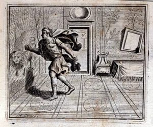 Horóscopo. Fábulas de Jean de La Fontaine (1621-95). Ilustração de François Chauveau (1613-1676). Edição de 1728.