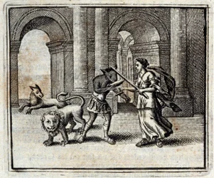Os Companheiros de Ulisses. Fábulas de Jean de La Fontaine (1621-95). Ilustração de François Chauveau (1613-1676). Edição de 1728.