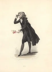 Dandy com lorgnette, era de Maria Antonieta.