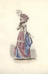 Mulher em traje tricolor, era de Maria Antonieta.
