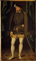 Retrato de Henrique II (1519 - 1559) Rei de França. Pintura do atelier de François Clouet (1515-1572)