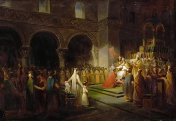 A Unção de Pepin, o Curto, em Saint-Denis, 28 de julho de 754