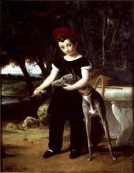 Henrique da França (1820-1883) Duque de Bordeaux, no Lar da Duquesa de Angoulême, no Château de Villeneuve lEtang, 1826