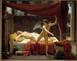 Cupido e Psique, pintura de Édouard Picot (1786-1868), 1817, 2,33 x 2,91 m