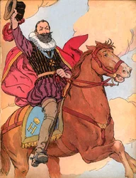 Rei Henrique IV (1553-1610) (Rei da França Henrique IV) Ilustração de François Edouard Zier (1856-1924) em Our-glories-nationales" 1920