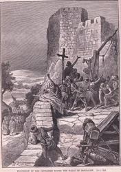 Procissão dos cruzados ao redor dos muros de Jerusalém AD 1097