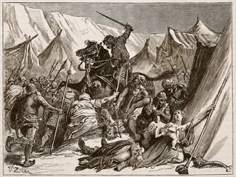Robert da Normandia reunindo os cruzados, ilustração de &39;História Ilustrada de Cassell da Inglaterra&39; (foto sépia)