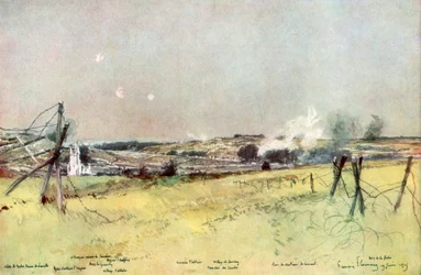 A Igreja de Ablain e Souchez, Artois, França, 19 de junho de 1915, 1926.
