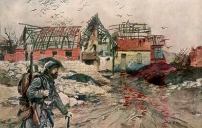 As ruínas de Ablain-Saint-Nazaire, Artois, França, 18 de dezembro de 1915, 1926.