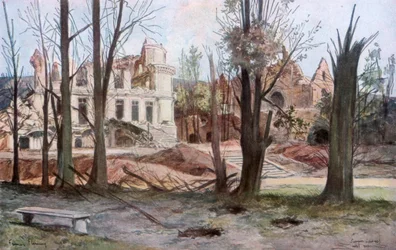 As ruínas de uma casa, Soupir, Primeira Guerra Mundial, abril de 1917.