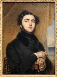 Retrato de Eugene Sue (1804-1857), escritor francês, autor dos Mistérios de Paris e o judeu errante. Pintura de Gabriel Lepaulle (1804-1886). Fotografia, KIM Youngtae, Paris, Musee Carnavalet.