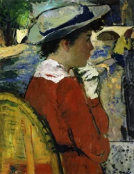 Eugenie sobre a costa do Sena; Eugenie sur les frais de la Seine, c.1946-47 (óleo a bordo)