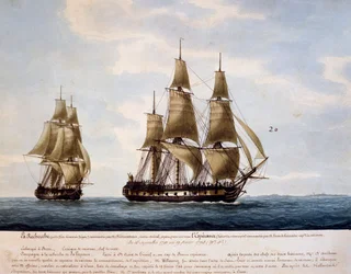 Navios altos Recherche e Esperance, empregados por Antoine Bruny d