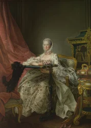 Madame de Pompadour (1721-1764) no bastidor de bordar. 1763-64