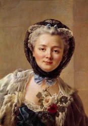 Retrato de Madame Drouais, nee Anne Francoise Dore (1732-1815), esposa do pintor. Pintura de François Hubert Drouais (1727-1775)