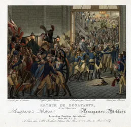 Napoleão Voltando da Ilha de Elba - Heim, François-Joseph (1787-1865) - 1815 - Gravura, aguarela - 24,5x32 - Coleção Privada