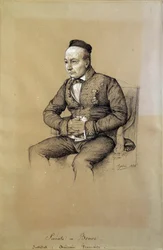 Retrato de Charles Auguste Sainte Beuve (1804-1869), crítico literário e escritor francês. Desenho de François Joseph Heim (1787-1865)