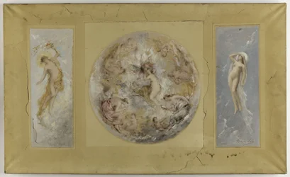 Esboço para a Câmara Municipal de Pantin: Amour et Psyché - Le jour et la nuit, em 1886 (óleo sobre guache, papel sobre tela)