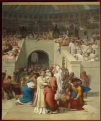 Mártires cristãos entrando no anfiteatro