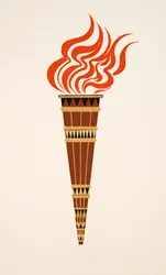 Tocha Flamejante de Prometheus Acorrentado por Aeschylus, pub. 1941 (estêncil)