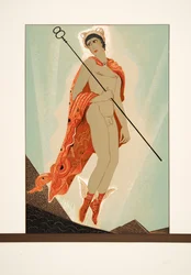 Hermes, de Prometheus Acorrentado por Ésquilo, pub. 1941 (estêncil)