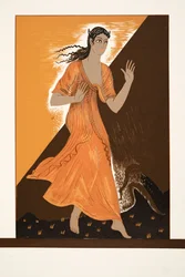 Pandora, de Prometheus Acorrentado por Ésquilo, pub. 1941 (estêncil)