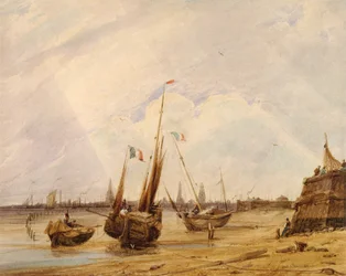 Maré baixa, Calais (aguarela)