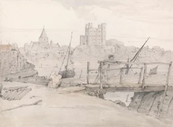 Vista Sudeste do Castelo de Rochester e da Catedral