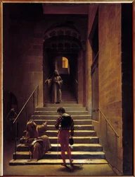 Vista do interior de um convento em Roma Pintura de François Marius Granet (1775-1849) Sol do século XIX. 0,65x0,49 m Pau, Museu de Belas Artes