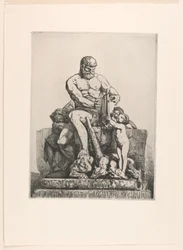 Hércules, prato um de Twelve Etchings de Chifflart