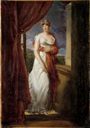 Portrait en pied de Madame Tallien, nee Cabarrus, princesa de Caraman - Chimay (1773-1835) Pintura de François Gerard (1770-1837) 1804 Sol. 0,32 x 0,20 m.
