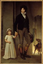 Retrato no pé do pintor Jean Baptiste Isabey (1767-1855) e da sua filha Pintura de François Gerard (1770-1837) 1795 Sol. 1,94x1,3 m
