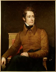 Retrato de Alphonse de Lamartine (1790-1869) poeta e político Pintura de François Gerard (1770-1837) 1830 Sol. 1,18x0,91 m