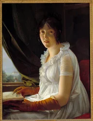 Retrato de Madame Barbier Walbonne (1763-1837) esposa do pintor Jacques Luc Barbier Pintura de François Gerard (1770-1837) 1796 Sol. 0,79x0,59 m