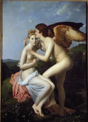 Psyche e Cupido, também chamado Psyche recebendo o primeiro beijo do Cupido (óleo sobre tela