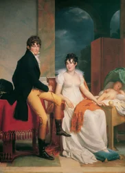 Moritz Christian Conde Imperial von Fries com a sua esposa Maria Theresia Josepha, a princesa Hohenlohe-Waldenburg-Schillingsfürst, e o filho Moritz