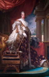 Retrato do rei Carlos X de França com os seus trajes de coroação, c. 1824.