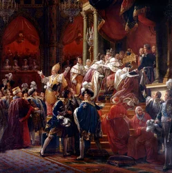 A coroação do rei Carlos X, 29 de maio de 1825 na Catedral de Reims, cerca de 1827 (pormenor)