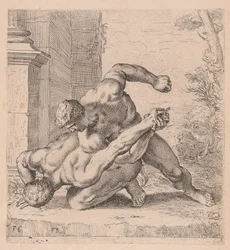 Os Medici Wrestlers, vista lateral, virados para a esquerda [ilustração 36]