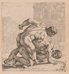 Os Medici Wrestlers, vista lateral, virados para a direita [ilustração 35]