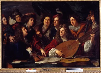 Encontro de músicos Pintura de François Puget (1651-1707) 1688 Sol. 1,47x2,12 m
