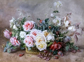 As mais belas flores. Pintura de François Rivoire (1842-1919) Coleção particular.
